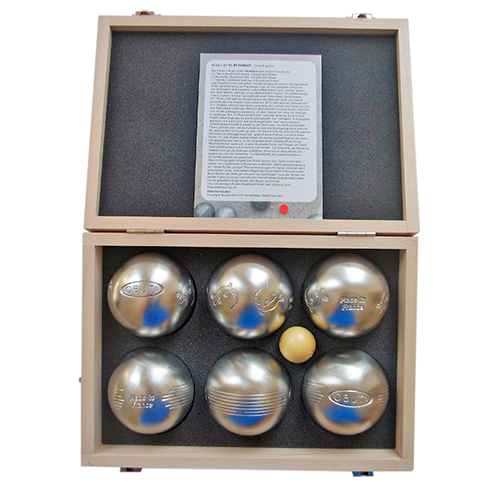 Obut - Holzkoffer mit 2x3er-Satz Freizeitkugeln INOX
Salamandre/Side