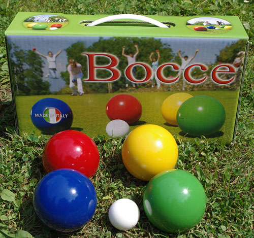 Londero Boccia-Freizeit Set mit 4 x 2 Holzkugeln 80mm