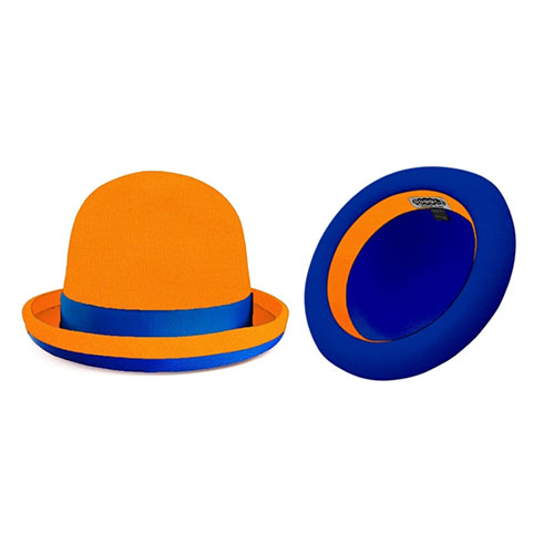 Tumbler Hat orange with blue trim