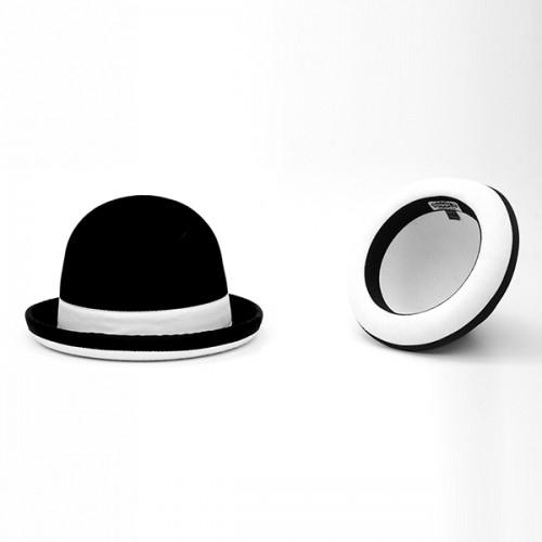 Tumbler Hat black with white trim and white inner