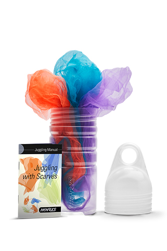 Jongliertücher 65xm x 65cm Set Lila-Türkis-NeonOrange E
inkl. englischer Anleitung mit 64 Seiten und Verpackung