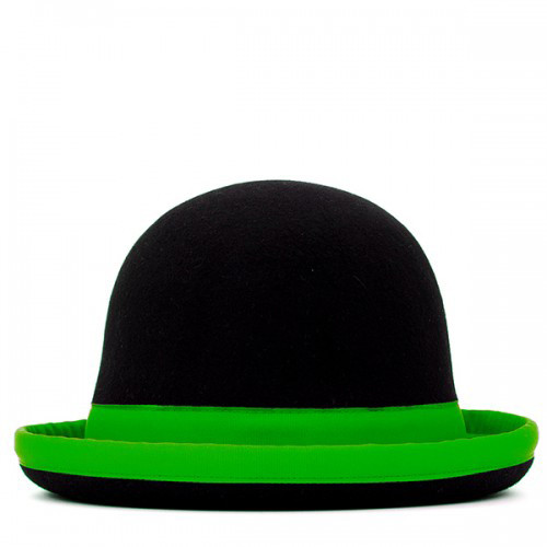 Tumbler Hat black with green trim